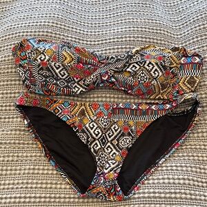 Women’s Multicolor Bandeau Bikini Set